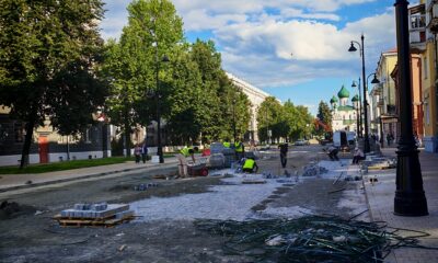 Улицу Советскую в Ярославле начали мостить брусчаткой